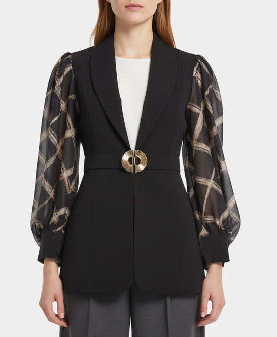 Blazer w/ Printed Balloon Sleeves view 