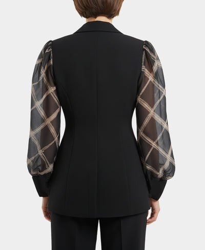 Blazer w/ Printed Balloon Sleeves image 3