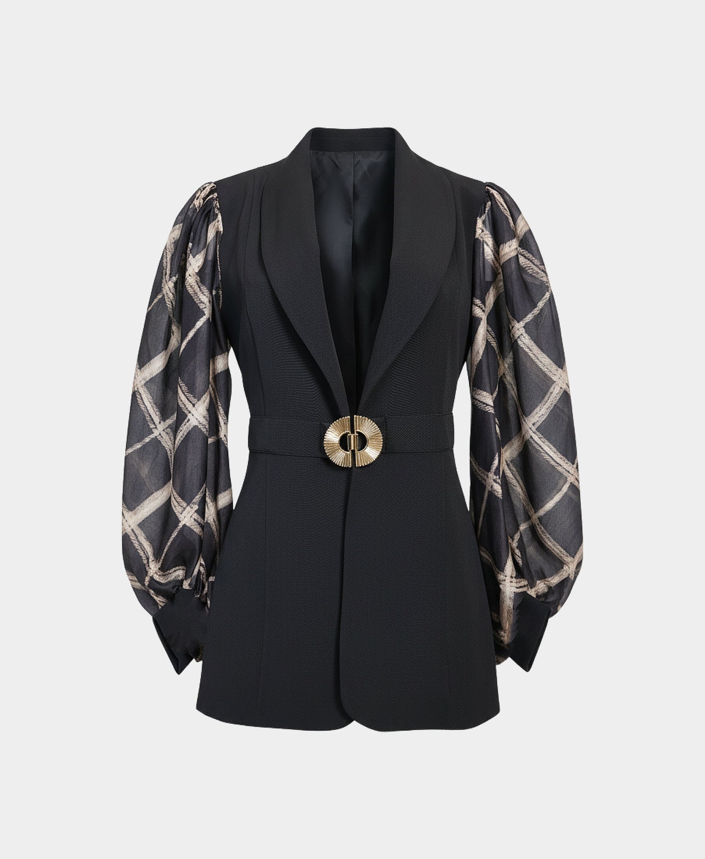 Blazer w/ Printed Balloon Sleeves view 4
