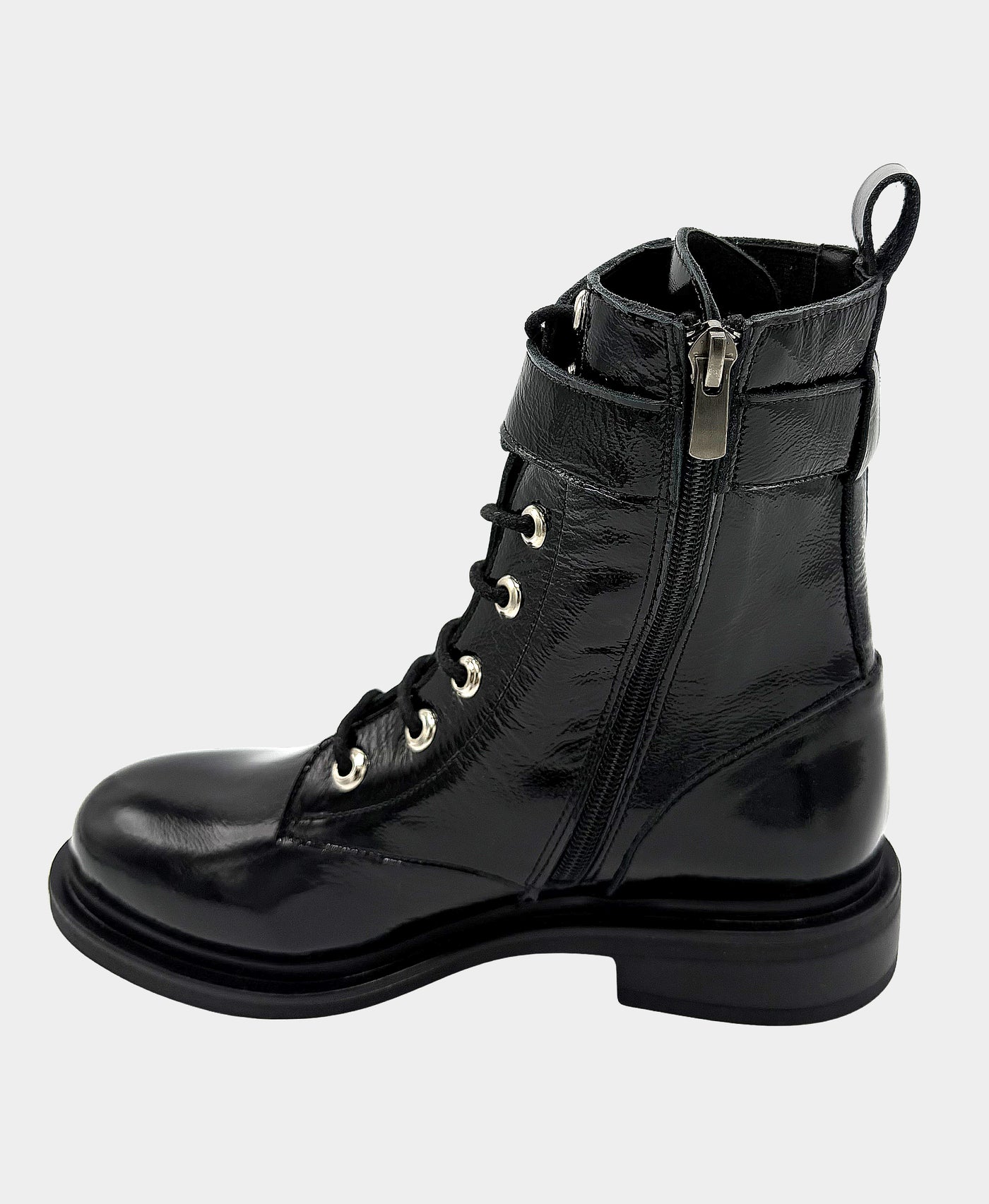 Patent Leather Lace Up Boot view 2