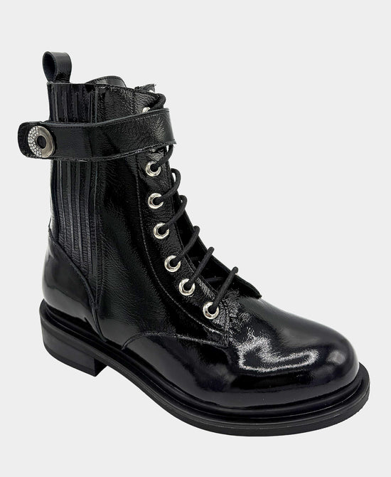 Patent Leather Lace Up Boot view 