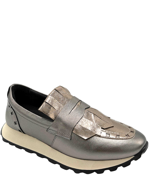Leather Metallic Loafer view 