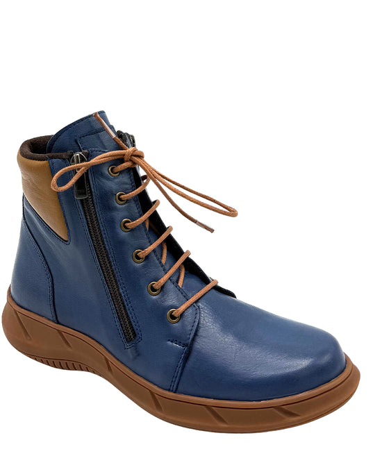 Leather Two Tone Lace Up Boot view 