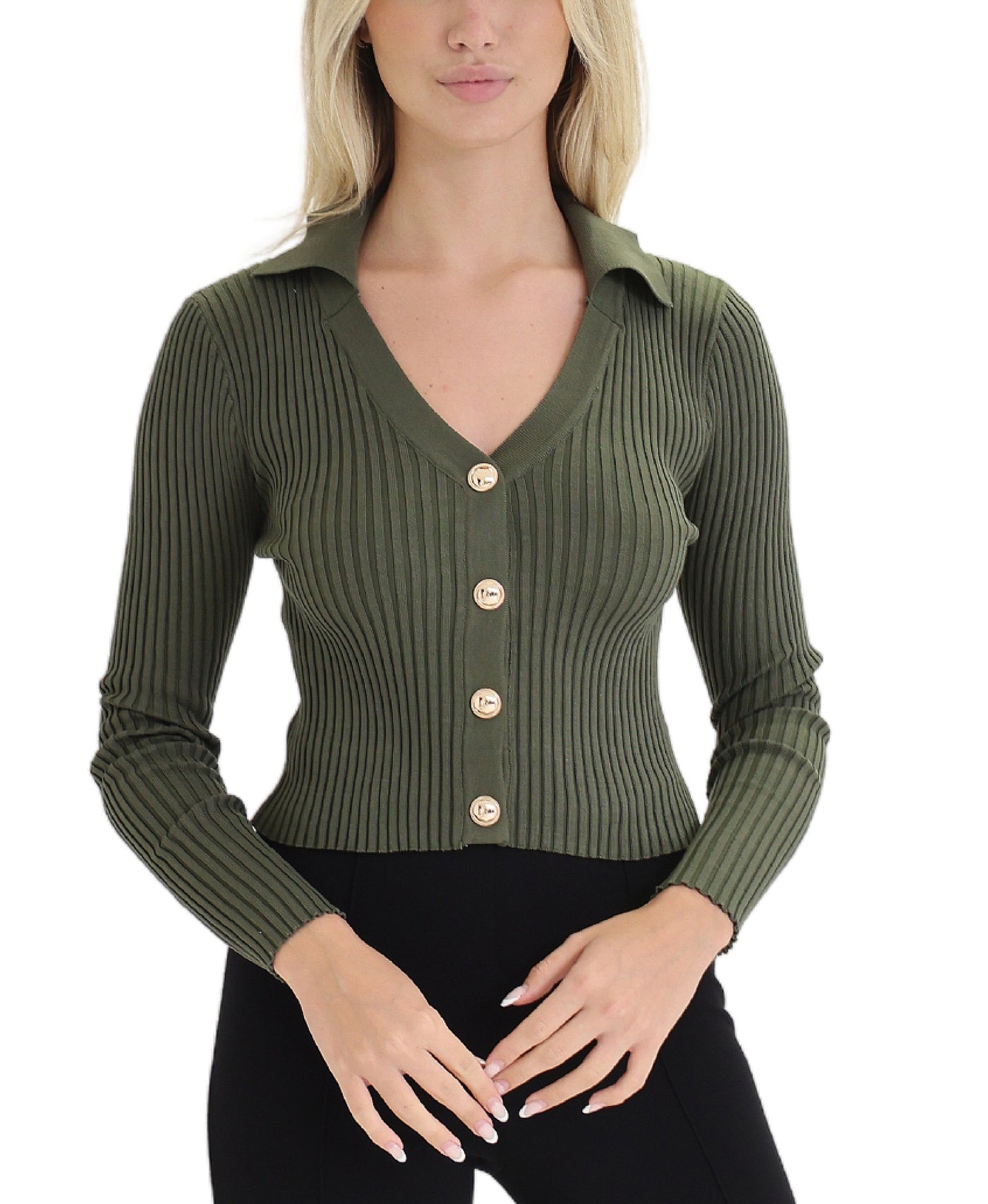 Ribbed Top w/ Buttons view 1