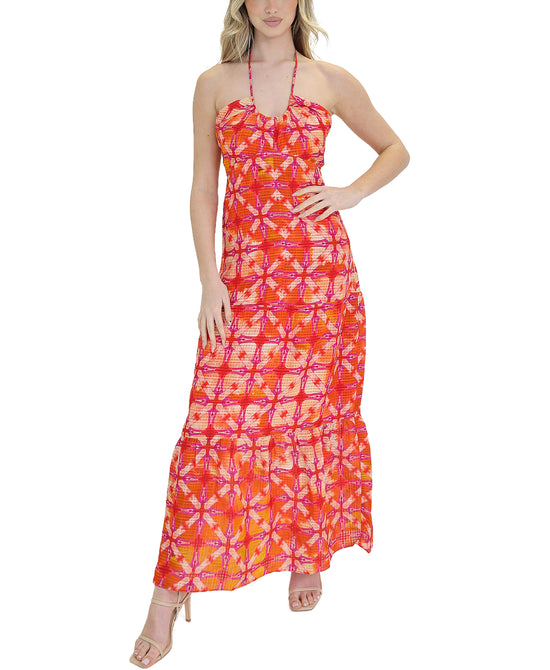 Printed Halter Maxi Dress view 