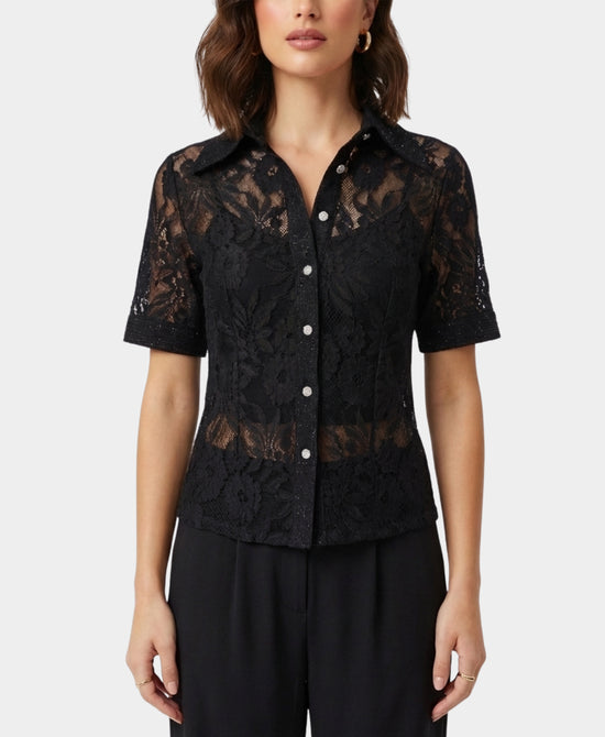 Lace Top w/ Crystals view 1