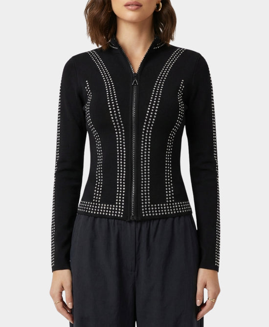 Cropped Jacket w/ Rhinestones view 1