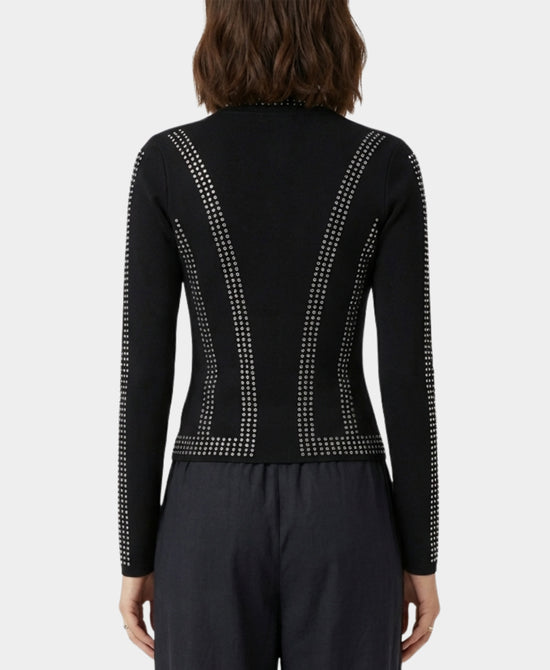 Cropped Jacket w/ Rhinestones view 2