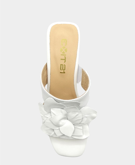 Leather Flower Heeled Sandal view 2