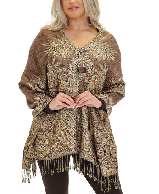 Paisley Print Poncho/Shawl view 