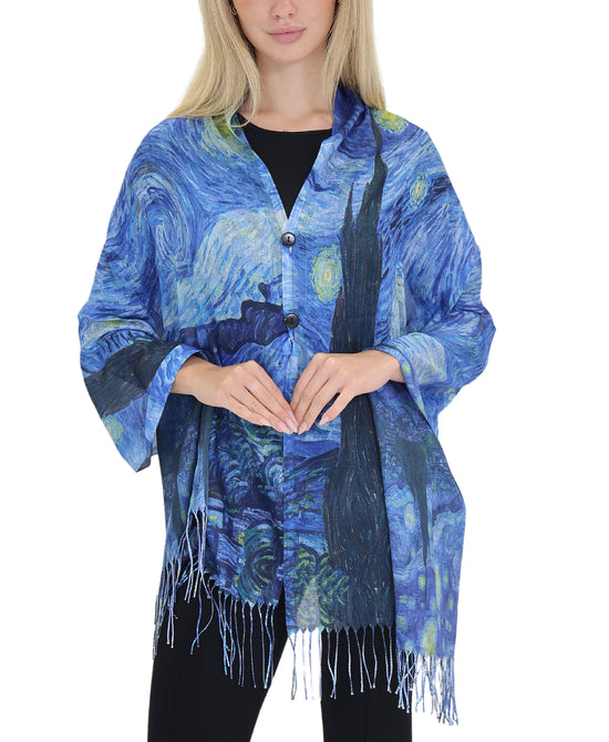 Art Inspired Poncho/Shawl view 