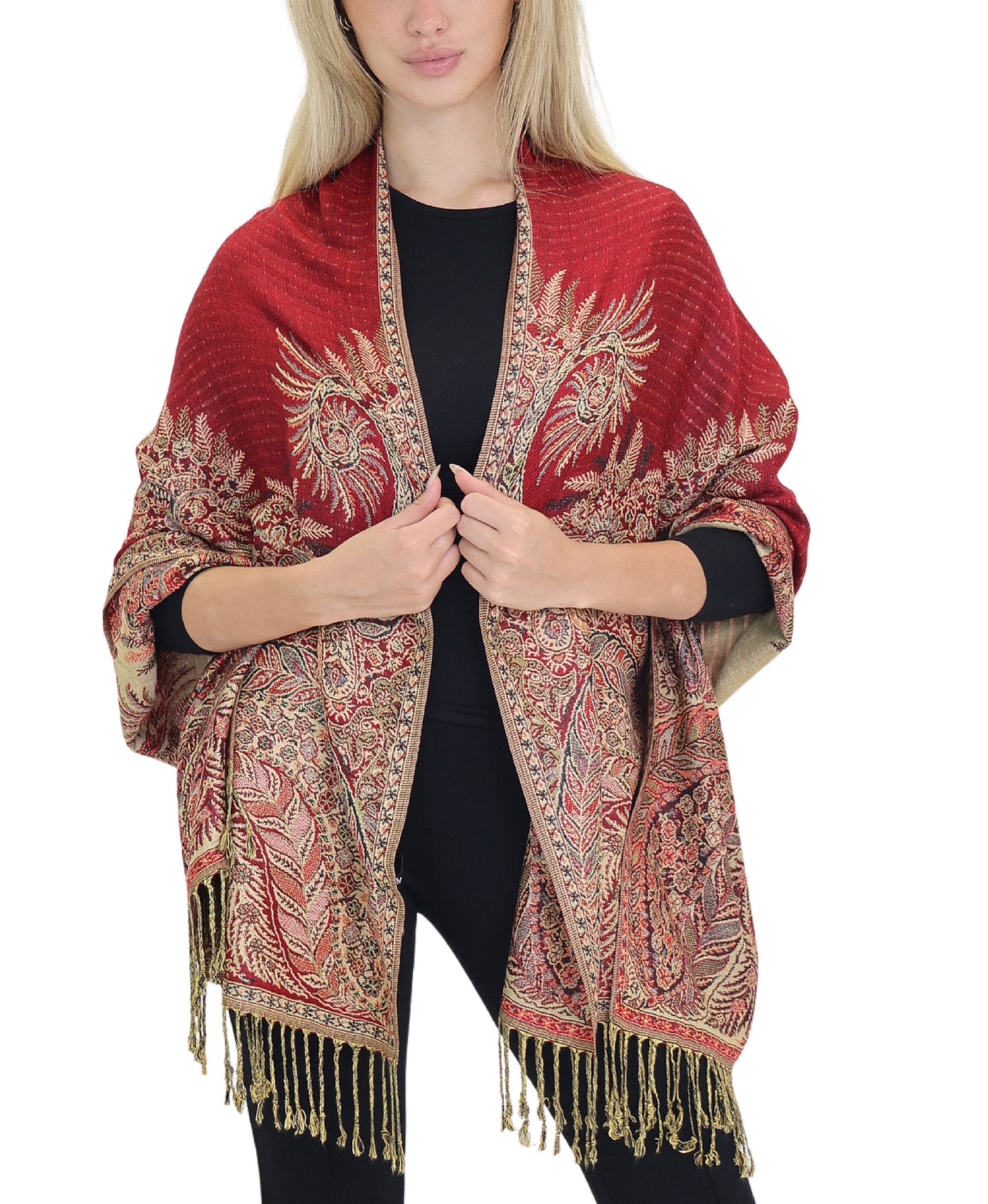Paisley Print Scarf/Shawl w/ Fringe view 1
