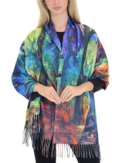 Reversible Printed Poncho/Shawl view 