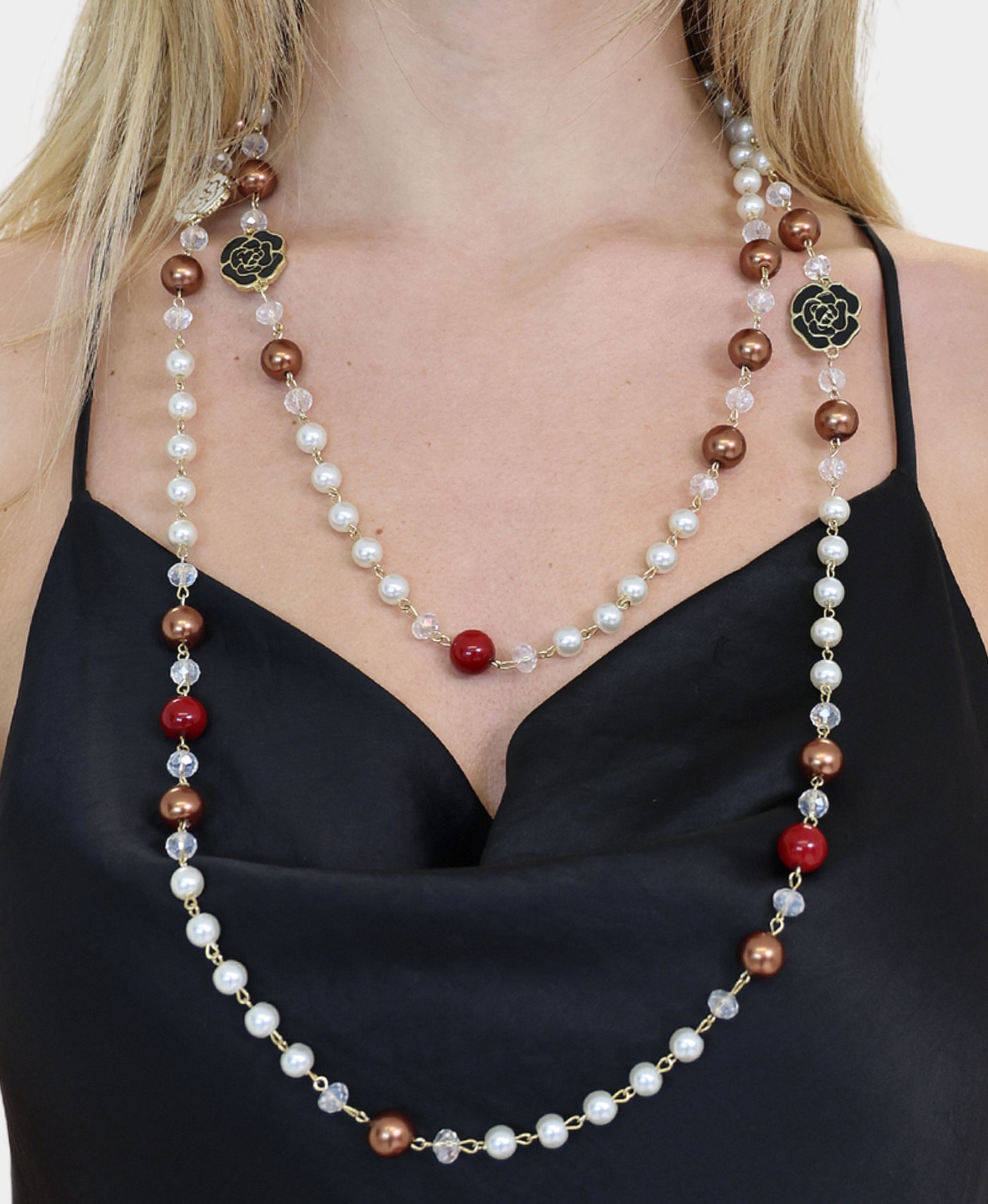 Beaded Rose Necklace view 1