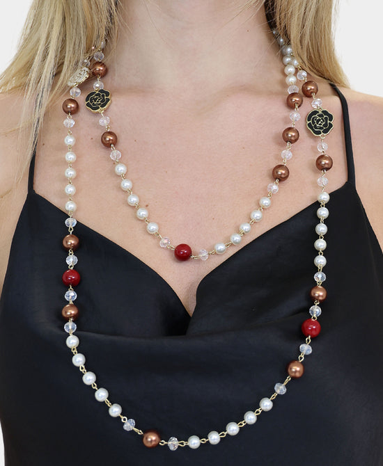 Beaded Rose Necklace view 