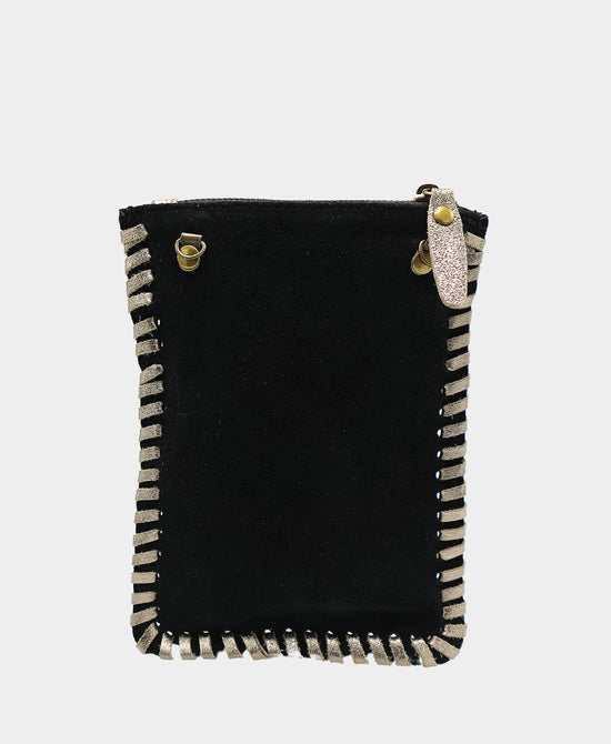 Suede Crossbody Bag w/ Metallic Trim view 