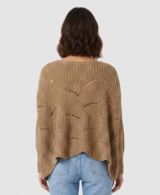 
Knit Poncho in TAN view 2
