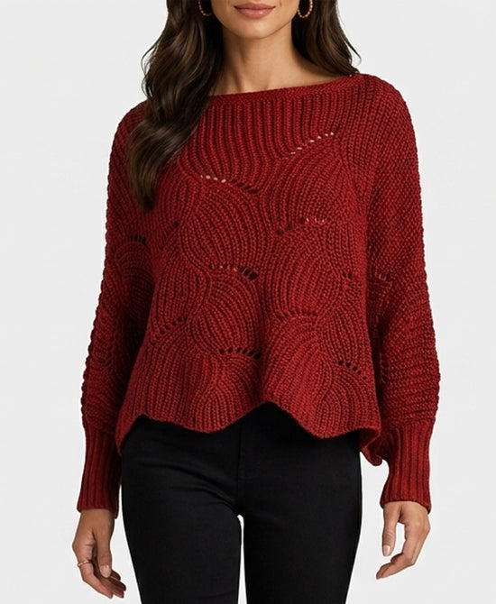 
Sweater Poncho in DARK CHERRY view 1