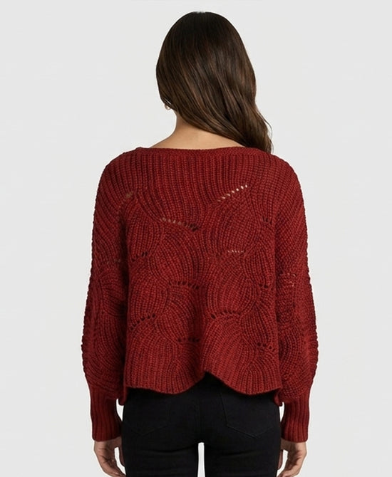 
Sweater Poncho in DARK CHERRY view 2
