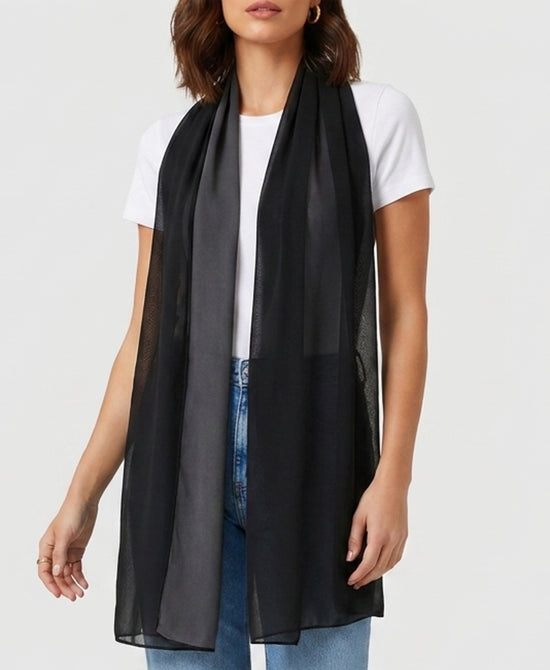 
Chiffon Shawl in BLACK view 1