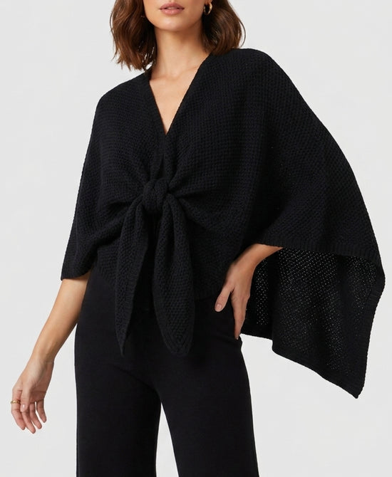 
Waffle Knit Cape in BLACK view 1