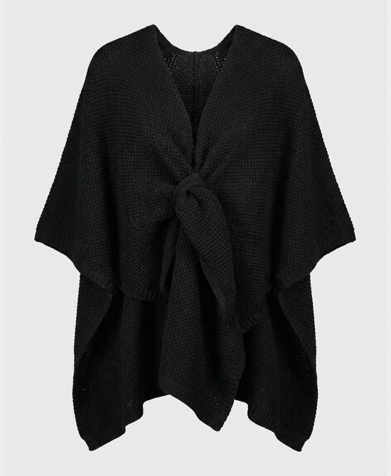 
Waffle Knit Cape in BLACK view 2