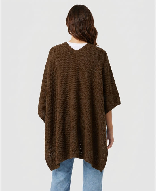 
Waffle Knit Cape in BROWN view 2
