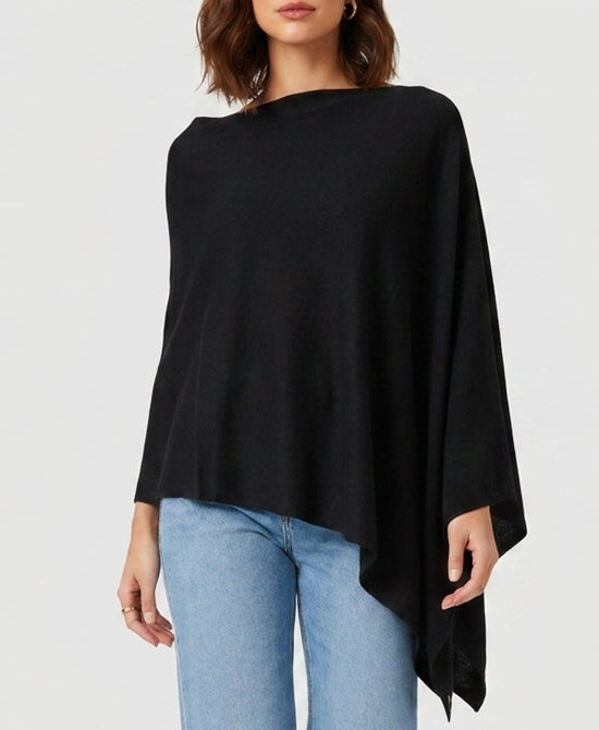 
Knit Poncho in BLACK view 1