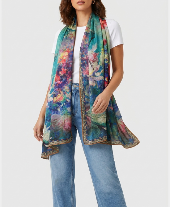 
Floral Print Shawl in MULTI view 1