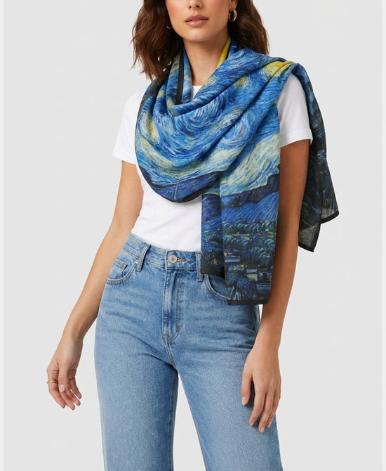 
Art Inspired Shawl in BLUE MULTI view 1