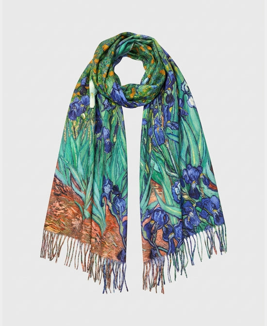 
Art Inspired Shawl w/ Fringe in GREEN MULTI view 2