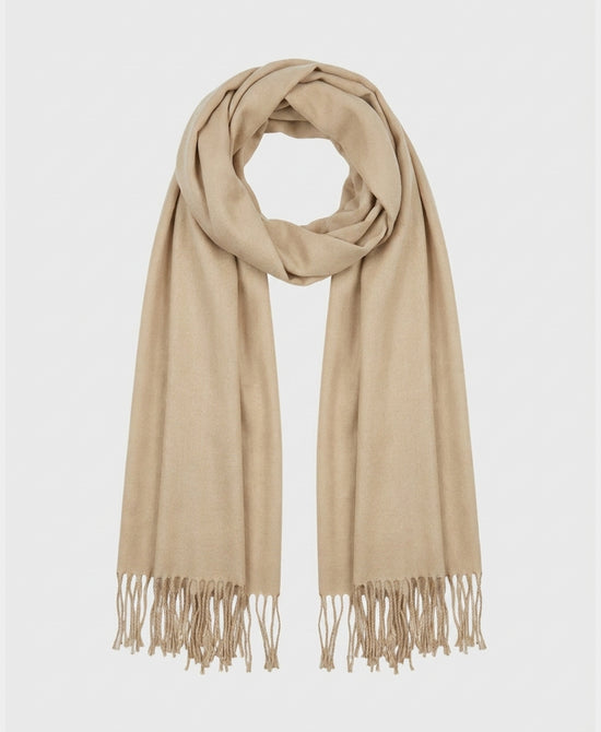 
Reversible Shawl w/ Fringe in TAN view 2