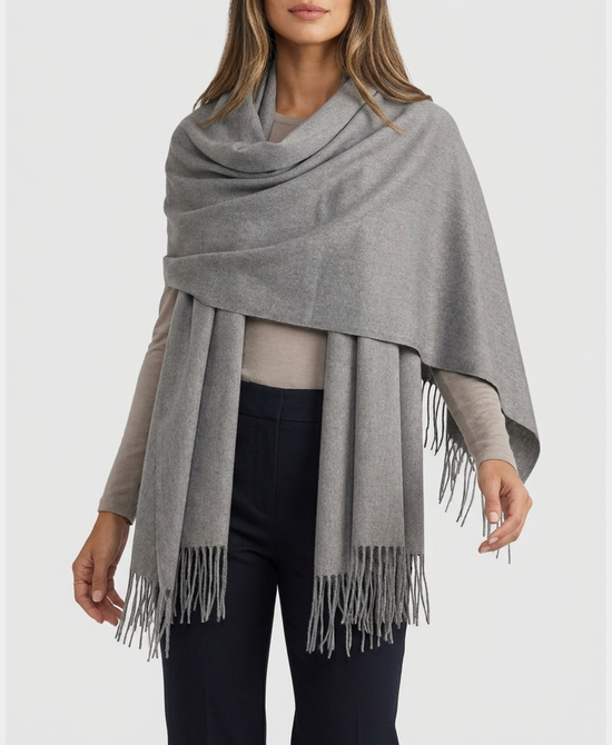 
Shawl w/ Fringe in GREY view 1