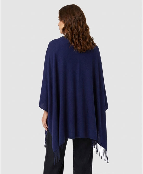 
Jeweled Button Shawl in NAVY view 2