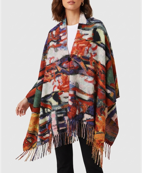 
Art Inspired Shawl w/ Fringe in MULTI view 1