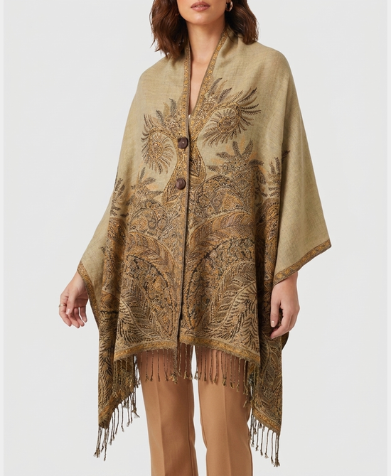 
Paisley Shawl w/ Fringe in BROWN MULTI view 1