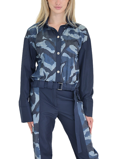 Camo Print Hi-Lo Blouse view 