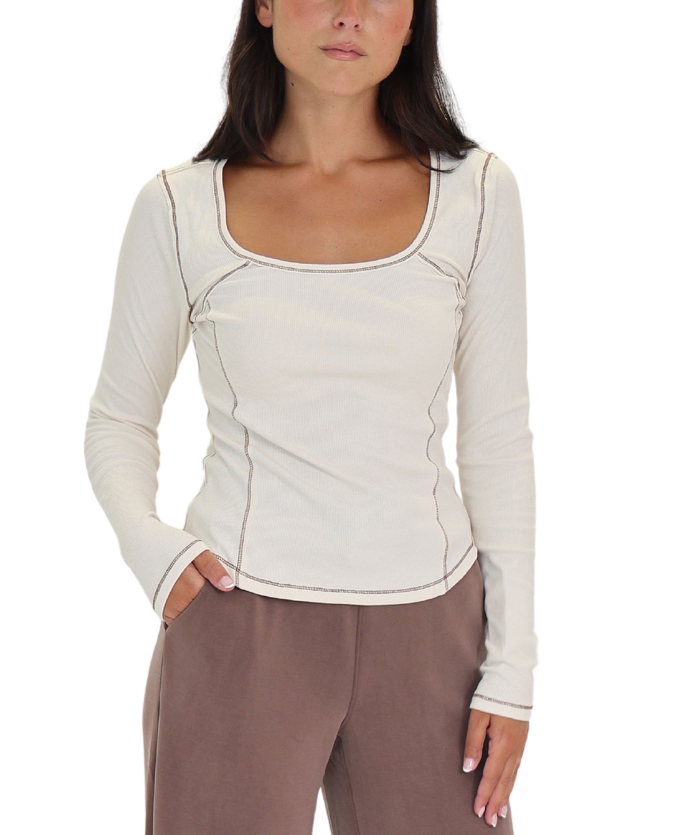 Contrast Stitch Top view 1
