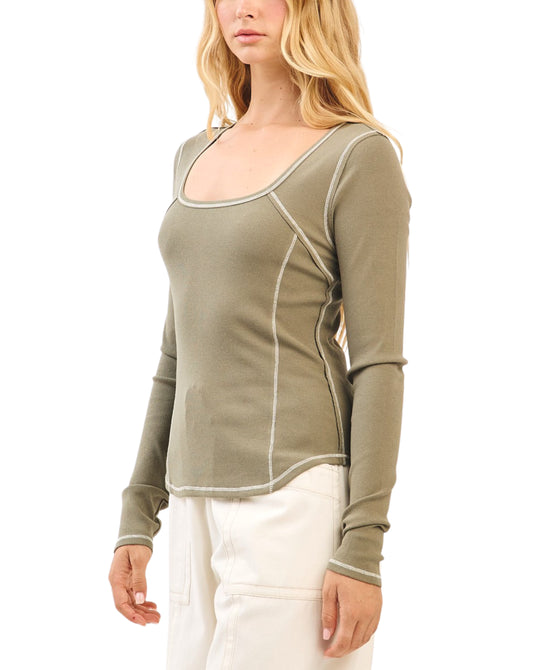 Contrast Stitch Top view 