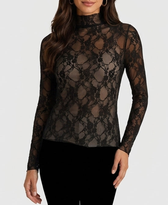 
Sheer Lace Top in BLACK view 1