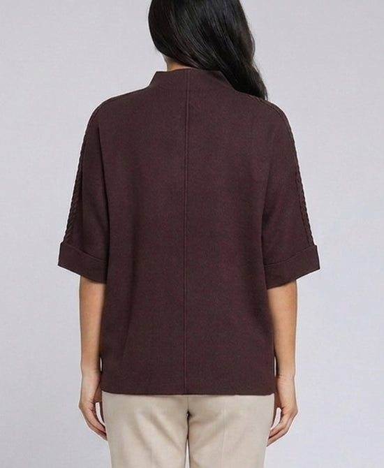 
Sweater w/ Braided Sleeve in BROWN view 2