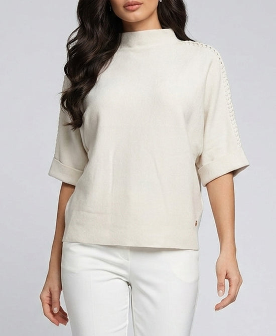 
Sweater w/ Braided Sleeve in IVORY view 1