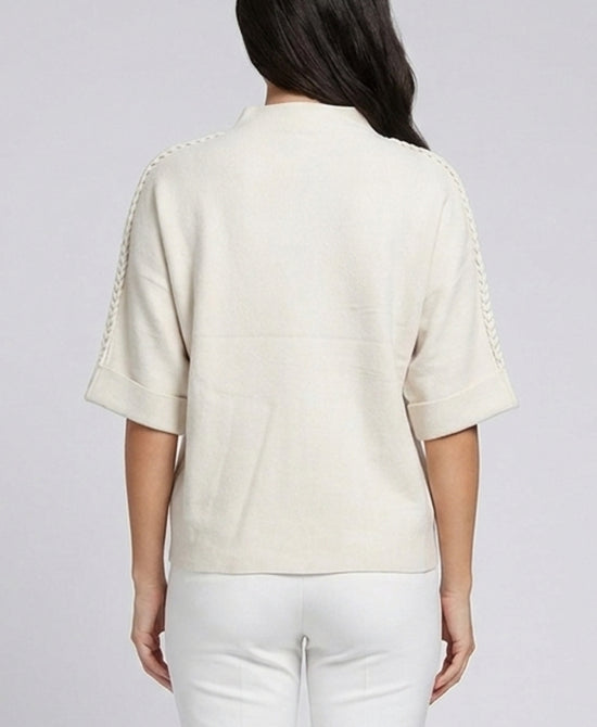 
Sweater w/ Braided Sleeve in IVORY view 2