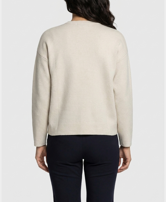 
Sweater Jacket w/ Fur Pom in IVORY view 2