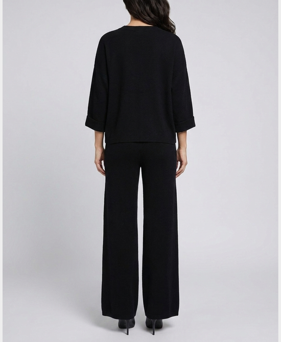 
Knit Top & Pants Set- 2 Pc Set in BLACK view 2