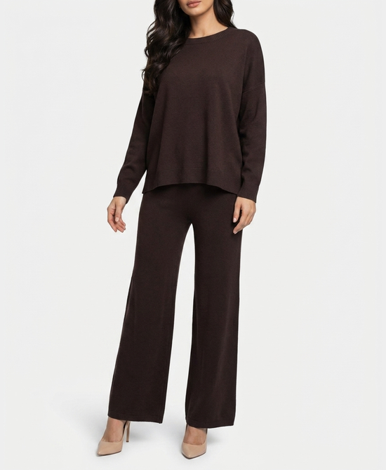 
Knit Top & Pants Set- 2 Pc Set in BROWN view 1