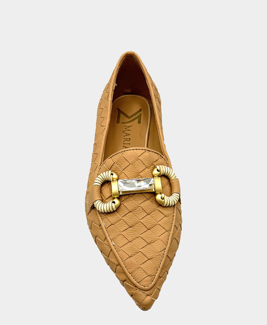 
Leather Woven Loafer in BROWN view 2