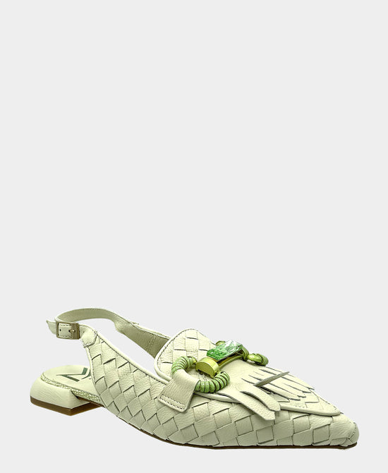 
Leather Woven Slingback Loafer in MINT view 1