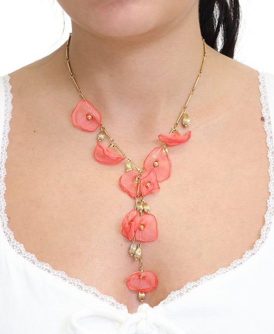 Fabric Petal Necklace view 