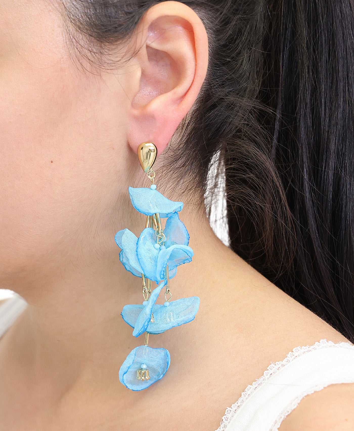 Fabric Petal Earrings view 1